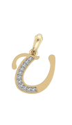 Gold Alphabet U charm